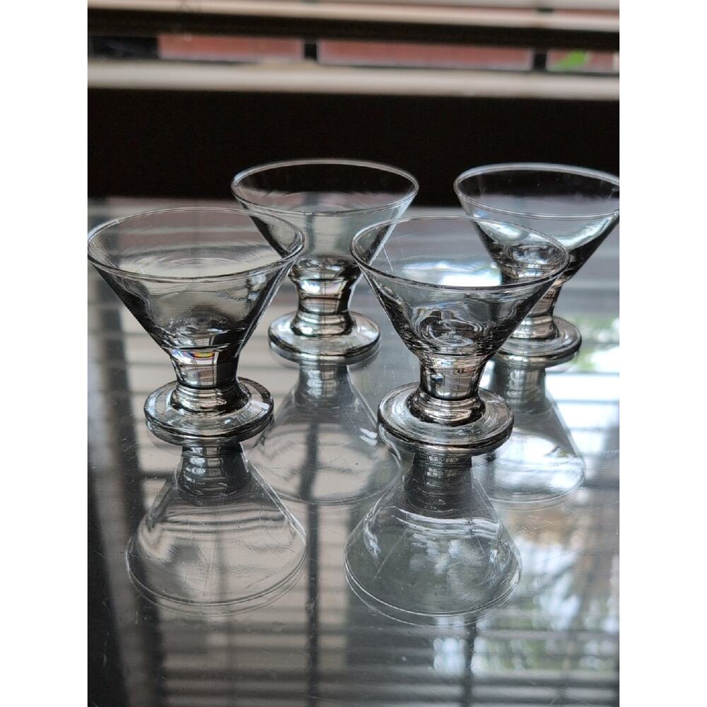 Vintage Libbey Mini Martini/Clear Glass Dessert Coupes - Set of 4